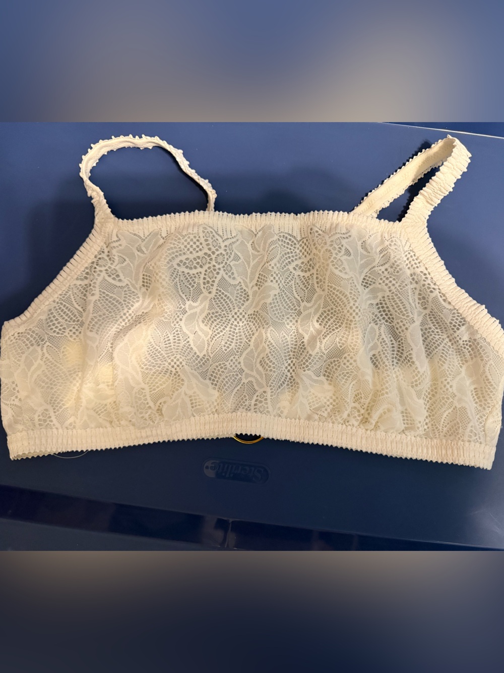 aerie Lace Bandeau Bralette in Cream